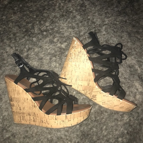 Mossimo Supply Co. Shoes - Black lace up wedges